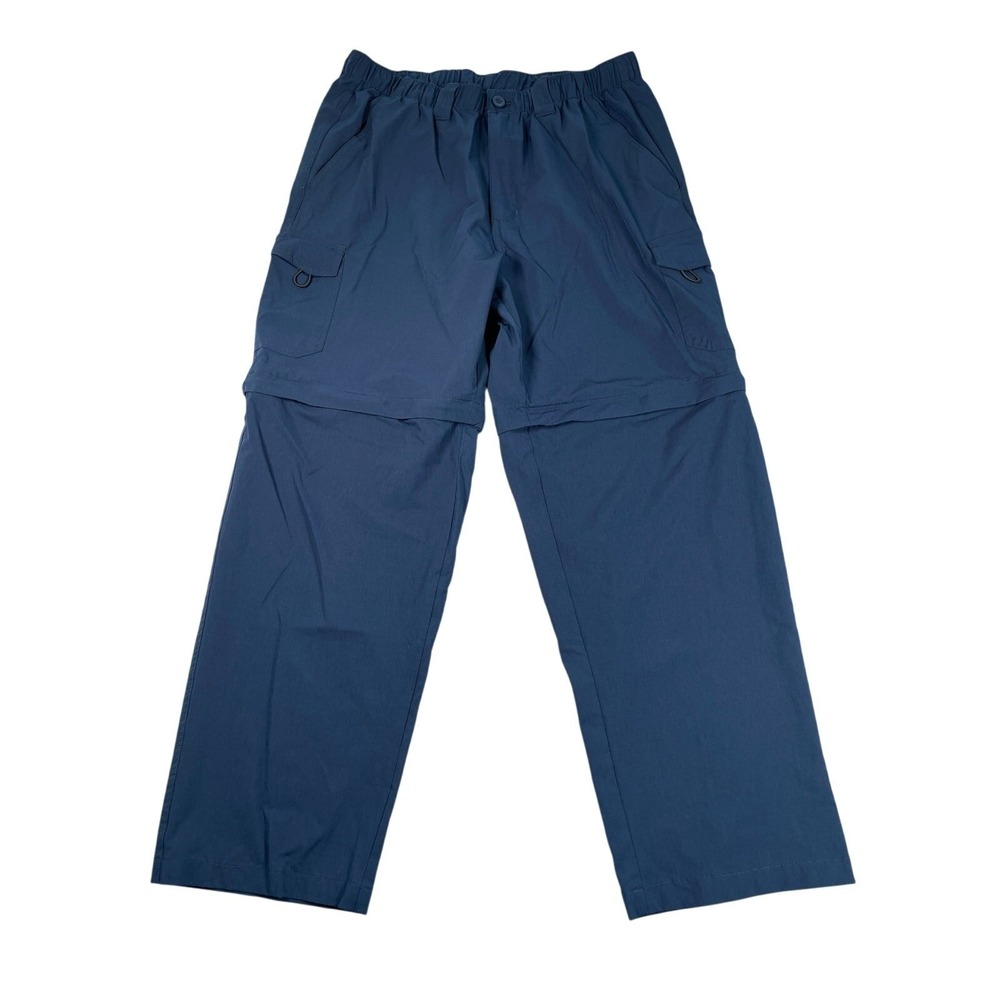 Reel Legends Pants Men Large 36/38 x 29" Inseam Navy Cargo Convertible to Shorts